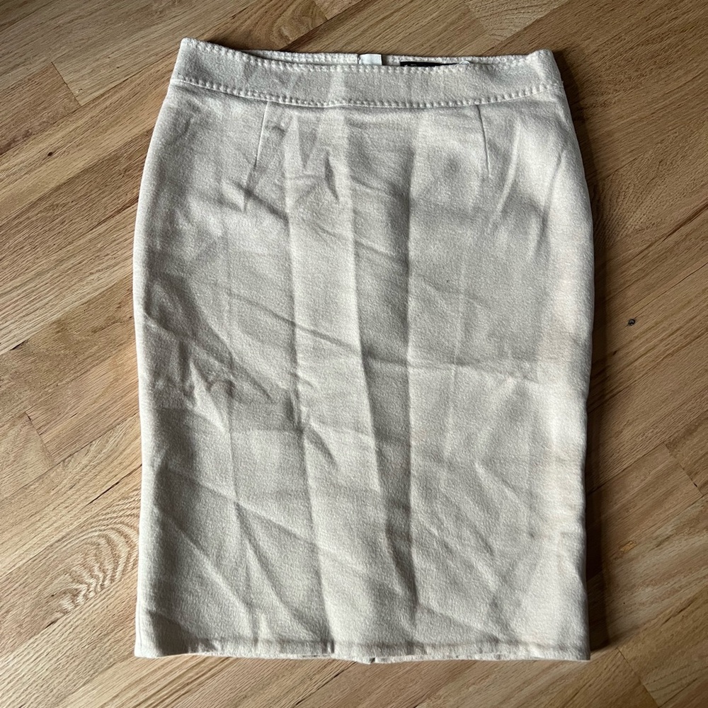 Vintage Loro Piana Cashmere Midi Skirt - Cream - S